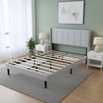 thumbnail image 3 of AENKYO Full Size Upholstered Bed Frame with Tufted Headboard & Slat Support, No Box Spring Needed, Light Gray, 3 of 8