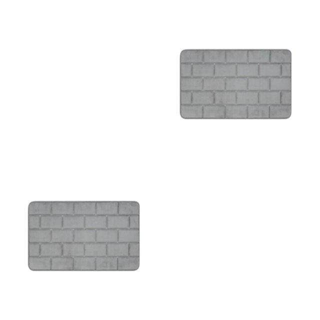 Maytalsory Quick-drying Bathroom Rugs Exquisite Crafted For Easy Cleaning Toilet Rugs Bath Mat Carpets Grey 2PCS
