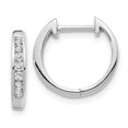 thumbnail image 3 of 14K White Gold Diamond Hinged Hoop Earrings (0.21Ct), 3 of 4