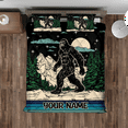 thumbnail image 3 of Lotusprinthandmade Personalized Bigfoot in Forest Quilt Bedding Set (White Binding) 5 Sizes (Made in Vietnam) (70x80), bigfoot quilt bedspread, 3 of 5