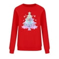 thumbnail image 4 of Womens Merry Christmas Print O Neck Sweatshirt Round Neck Fit Pullover Tops Casual Long Sleeve Workout Shirts Red XXL, 4 of 6