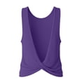thumbnail image 6 of oqasdz Womens T Shirts Crew Neck Solid Color Sleeveless Soft Tank Blouse with Hollow Detail for Ladies Daily Wear Casual Outdoor T-Shirt, 6 of 7