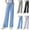 Blue, variant on HAOTAGS Yoga Pants for Women,Cooling Lightweight Breathable Side Slit Summer Palazzo Pants Blue M