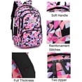 thumbnail image 3 of Mochila escolar con estampado geométrico para niña, primaria, secundaria, universitaria (2# rosa, 19 L), 3 of 5