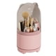 thumbnail image 2 of Organizador de brochas de maquillaje giratorio de 360°, color rosa, de gran capacidad, con tapa transparente y resistente al polvo, 2 of 8