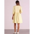 thumbnail image 3 of DARING DIVA Casual Scoop Neck Pocket Babydoll Dress XL Pale Yellow, 3 of 6