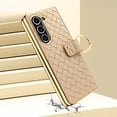 thumbnail image 5 of Phone case for Samsung Z fold 5 electroplated woven ring bracket protective leather cover. Protective film, 5 of 11