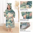 thumbnail image 3 of FORMRS Wearable Blanket Hoodie with Sleeves for Kids Cozy Flannel Sweatshirt, Floral Forest Pattern, 3 of 7
