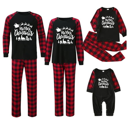 

Christmas Pajamas for Family Women Couples Family Pjs Matching Sets 2 Pieces X-mas Holiday Graphic Jumpsuit Sleepwear