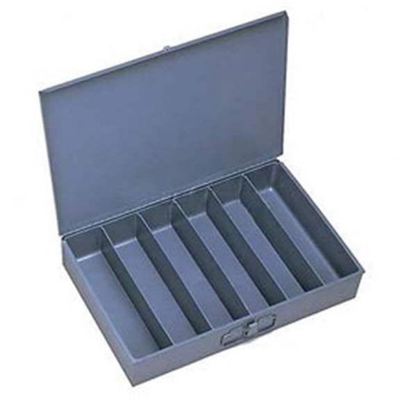 Durham Manufacturing 117-95 Steel Scoop Compartment Box  Gray - 6 Vertical Compartments - Pack of 4