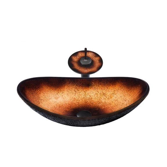 Miseno MSET0088031001-ORB Hand Painted 21-1/2" Glass Vessel Bathroom Sink - Bronze