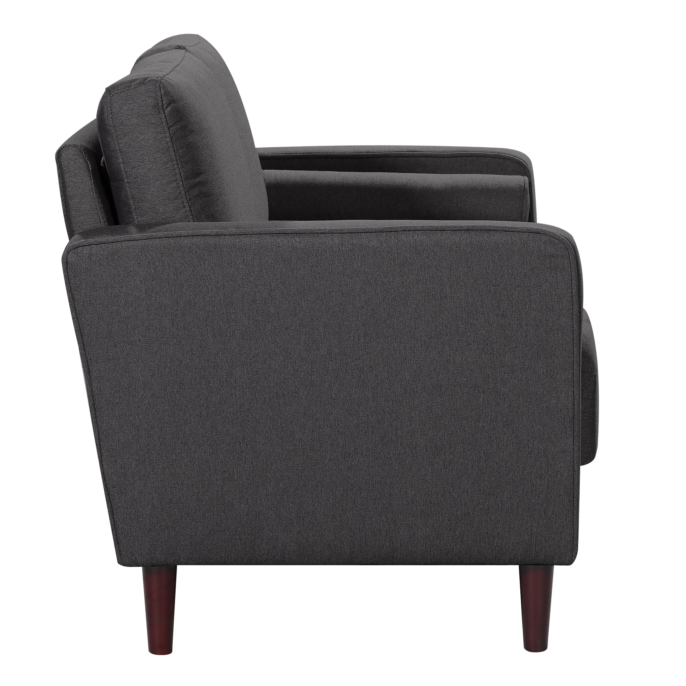 Studio Living Lorelei Mid-Century Modern Cushion Back Upholstered Sofa, Heather Gray Fabric