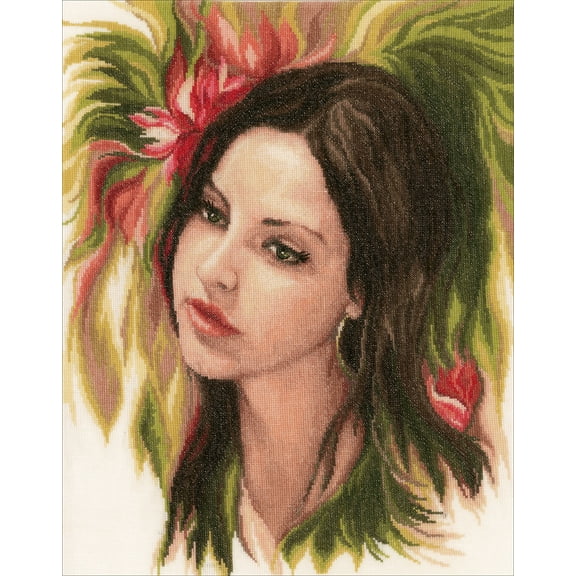 LanArte Counted Cross Stitch Kit 13.2"X17.2"-Bewitching Youth (30 Count)