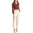 thumbnail image 2 of INSPIRE CHIC Chemise Élégante à Manches Longues Col en V pour Femmes, Marron Foncé, 2 of 7