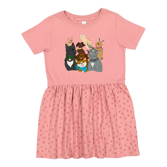 Inktastic Happy Dog Family Girls Toddler Dress