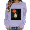 thumbnail image 3 of VKOYWKM Spooky Halloween Sweatshirt for Women Ghost Pumpkin Graphic Oversized Sweatshirt Crew Neck Long Sleeve Casual Fall Sweatshirt Holiday Party Pullover, 3 of 5