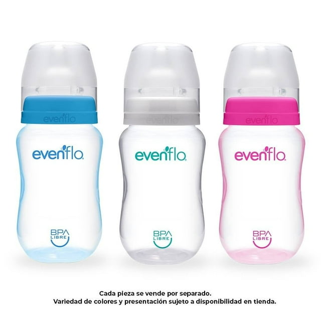 Biberón Evenflo Entintado Cuello Ancho Flujo Medio 9 oz Varios Colores 1 Pieza