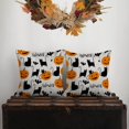 thumbnail image 5 of Halloween Pillow Covers 18x18 Set of 2 Autumn Decorative Seamless Black Cat Pumpkin Face Skull Crow Throw Pillow Cases Cushion Covers Farmhouse,Thanksgiving,Home Décor, 5 of 6