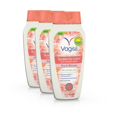 Vagisil Scentsitive Scents Daily Intimate Vaginal Wash, Peach Blossom Scent, 12 Fluid Ounce Bottle (Pack of (Best Intimate Wash In India)