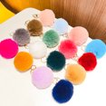 thumbnail image 4 of Queilt 1 Ball Key Chain Bag Plush Car Key Ring Automobile Metal Key Pendant（grey）, 4 of 5