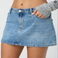 thumbnail image 2 of LYMAYTER Fashion Denim Skirt for Women Summer High Waisted Stretch Casual Jean Mini Skirt with Pockets S-L, 2 of 10