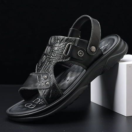 

Men s Sandals Summer Non-slip Leather Sandals Soft Sole Slippers Breathable Casual Shoes A8