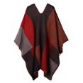 thumbnail image 3 of Segolike Women's Warm Cape Blanket Ladies Open Front Wrap Poncho Shawl Plaid Cardigan - Red, as described, 3 of 8