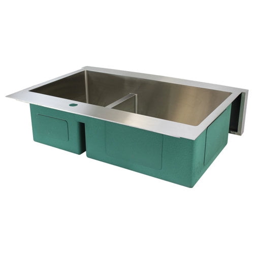 Transolid Diamond 35.5''L x 22''W Double Basin Farmhouse Kitchen Sink