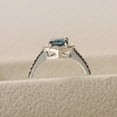 thumbnail image 4 of London blue topaz ring, oval cut, halo ring, sterling silver, engagement ring for women, 4 of 4