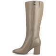 thumbnail image 2 of Journee Womens Ameylia Wide Width Wide Calf Covered Block Heel Pointed Toe Boots, 2 of 9