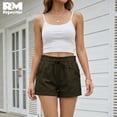 thumbnail image 2 of Short Casual de Mujer Con Cordón Ajustable y Bolsillos verde oscuro Extra Grande, 2 of 5