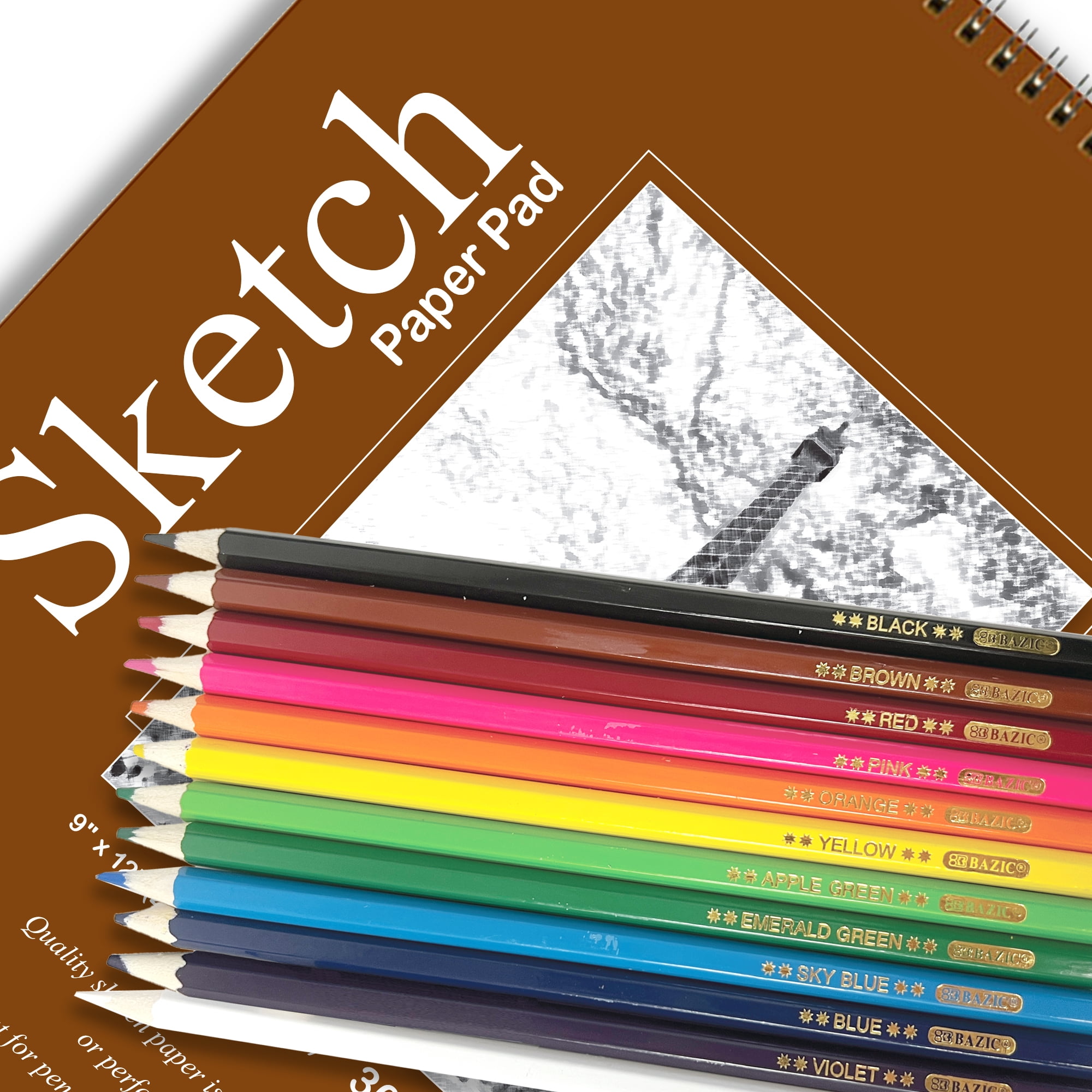 BAZIC Artist Essentials Set for Drawing and Sketching, 9" X "12" for Adults Artists