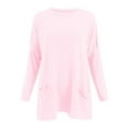 thumbnail image 5 of MIXUE Boho Tops For Women Autumn Winter Solid Color Crew Neck Long Puff Sleeve Pockets Loose Casual Shirts For Women T Shirts Sportswear,Pink,XXL, 5 of 5