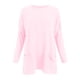 thumbnail image 5 of Camiseta de manga larga y cuello redondo para mujer, para otoño-invierno: camiseta estampada de poliéster con mangas abullonadas y bolsillo, 5 of 5