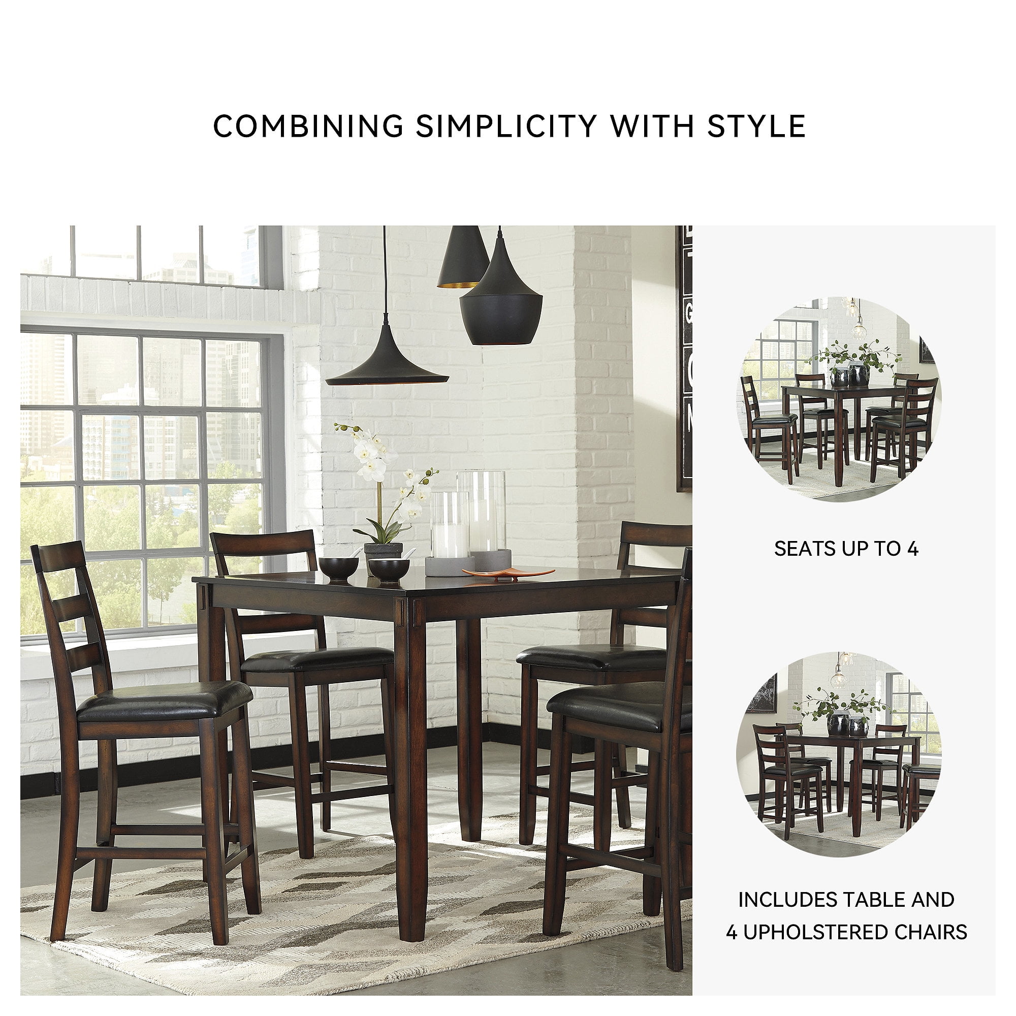 Ashley Signature Design Coviar 5-Piece Counter Height Dining Set