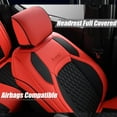 thumbnail image 3 of Coverado Full Set Car Seat Covers, Leather Auto Seat Covers With Concave Front Seat/Split Curved Rear, Custom Fit 2009-2018 Ram 1500, 2010-2024 Ram 2500 3500 (Red), 3 of 6