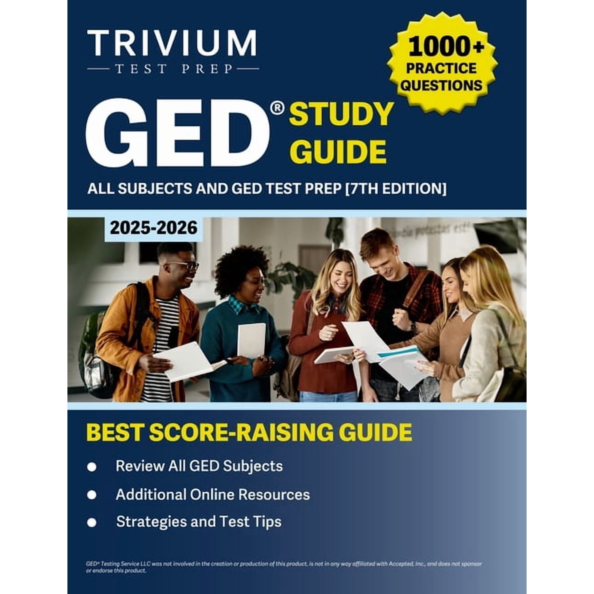 GED Study Guide 2025-2026 All Subjects: 1000+ Practice Questions and GED Test Prep [7th Edition], (Paperback)