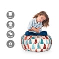 thumbnail image 2 of Christmas Tree Storage Toy Bag Chair, Colorful Repetitive Pattern of Xmas Noel Items Abstract Design, Stuffed Animal Organizer Washable Bag, Small Size, Champagne and Multicolor, by Ambesonne, 2 of 3