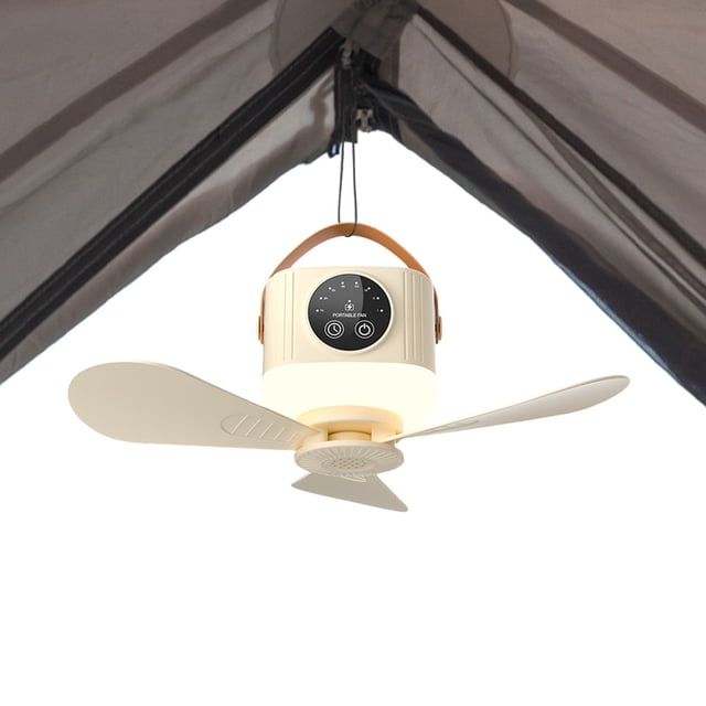 Ventilador Ventas Carpa Camping Portátil Techo Recargable para Al Aire Libre (crema)