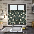 thumbnail image 4 of Yayeee Kitchen Curtains Tier Pair Light Filtering 27"x24" Rod Pocket Short Cafe Window Panel, Green Leaves, 4 of 7