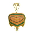 thumbnail image 1 of Lucakuins - Camisola corta con cuello halter para mujer, sin mangas, sin espalda, con estampado de corazón, dobladillo de pañuelo, camisola de ganchillo Lucakuins S-L, 1 of 9