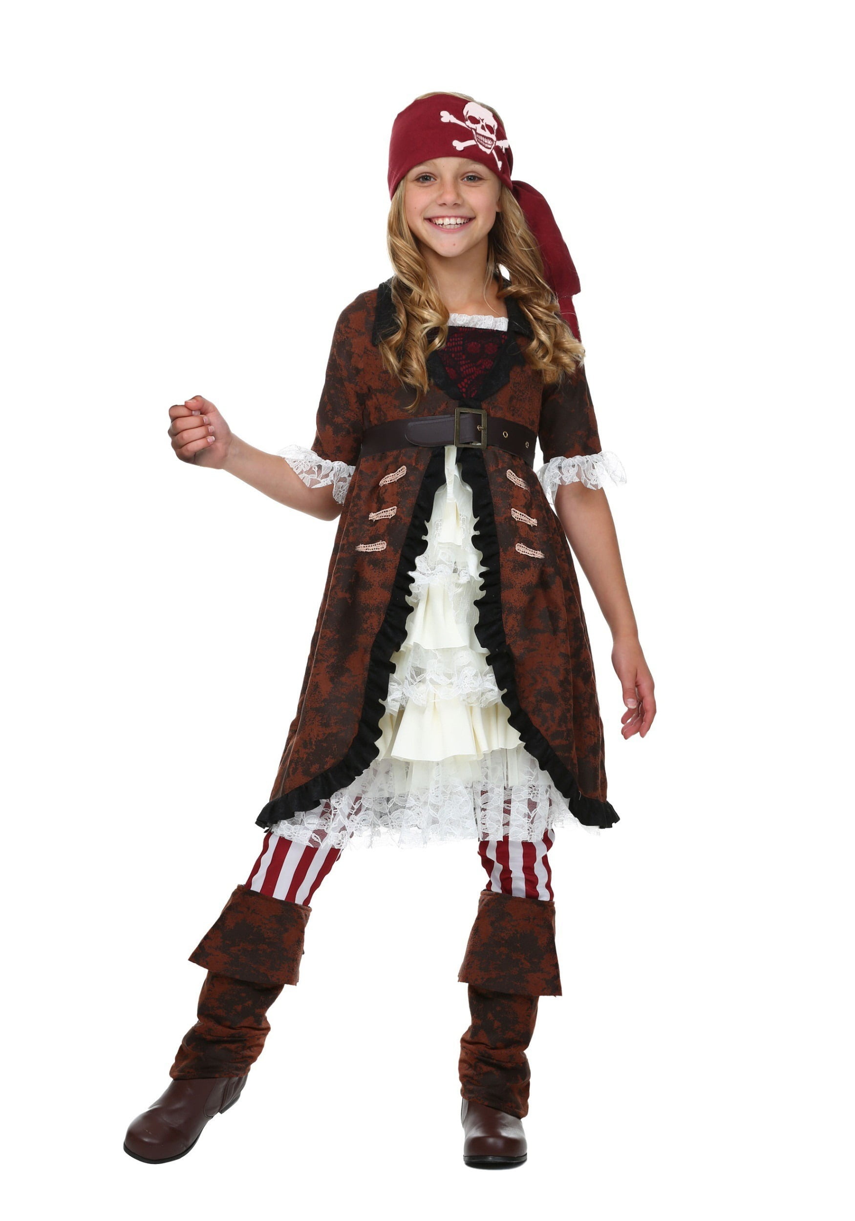 Girl's Brown Coat Pirate Costume - Walmart.com - Walmart.com