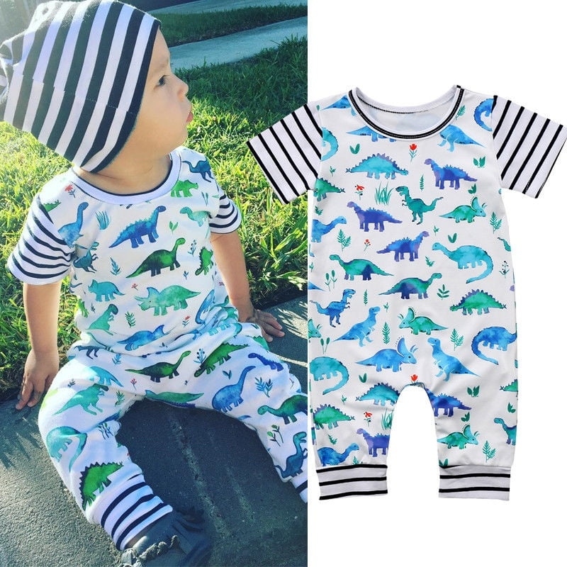 JYC/2020-New Newborn Infant Baby Boy Girl Cartoon Dinosaur Romper Jumpsuit Outfits Clothes 0-24Months