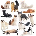 thumbnail image 1 of Figuras de gato EYSCOTA Realistic 12 piezas de plástico para regalo para niños, 1 of 9
