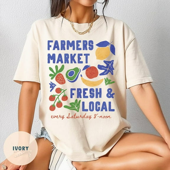 Farmers Market T-shirt, Fruit T-shirt, Tomato Girl Summer, Aesthetic T-shirt, Support Local T-shirt, Fresh And Local T-shirt.