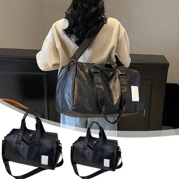 Bolsa Organizadora de Viaje, Bolso de Mano, Bolsa de Embarque, Bolsa Deportiva Impermeable y Seca | Bolso Bandolera de Gran Capacidad | Material Pu | Negro | 50 X 29 X 26 Cm | 770 G