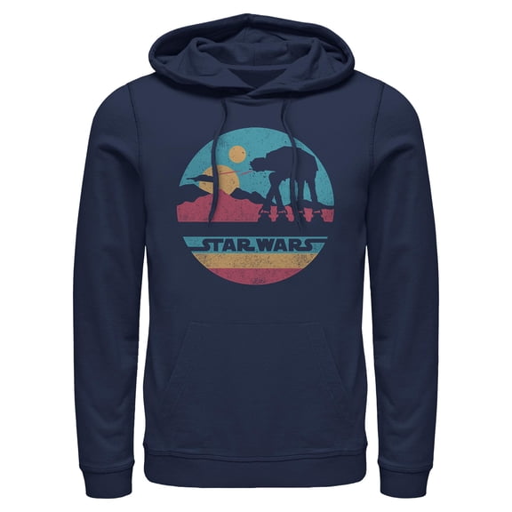 Mens Star Wars AT-AT Retro Circle Lightweight Hoodie