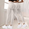 thumbnail image 3 of WHEANG 2PC High Waist Yoga Pants for Women Comfy Seamless Textured Workout Leggings Tummy Control Butt Lifting Stretch Fitness Pants for Running Daily Wear Slim Fit Yoga Pants Size XL White, 3 of 4