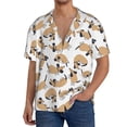 thumbnail image 7 of Lsque Dachshund Dog Puppy print Men's Cuban Collar Short Sleeve Shirt Summer Beachwear Casual Button Down Fashionable Vacation Leisure Shirt-3X-Large, 7 of 7