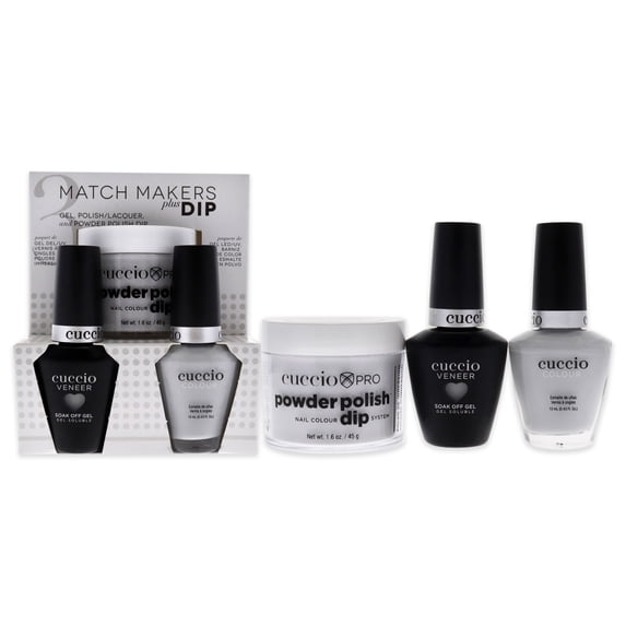 Cuccio Colour Match Makers Plus Dip Wind In My Hair 3 Pc Gift Set - 1.6oz Pro Powder Polish Dip System, 0.44oz Veneer Soak Off Gel, 0.43oz Colour Nail Polish